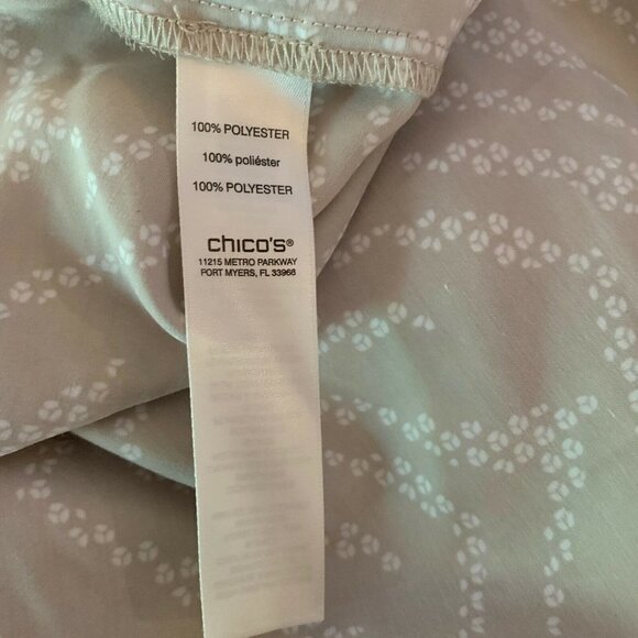 Chico's Multi Color Button Front Tab Sleeve Blouse - Picture 6 of 6